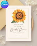 Sunflower Bridal Shower Invitation — Editable Digital Download Template