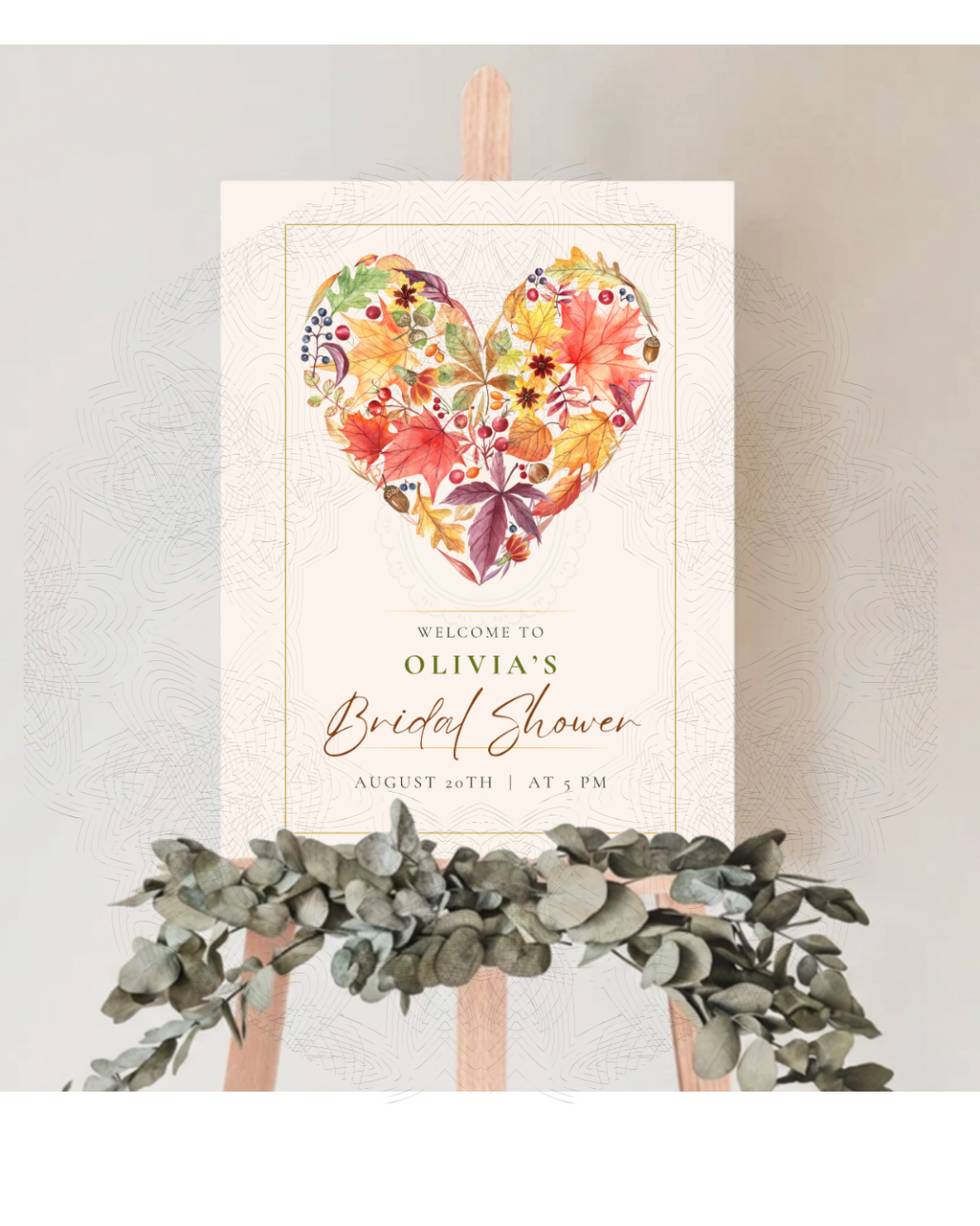 Fall Bridal Shower Welcome Sign | Editable Canva Template | Digital Download