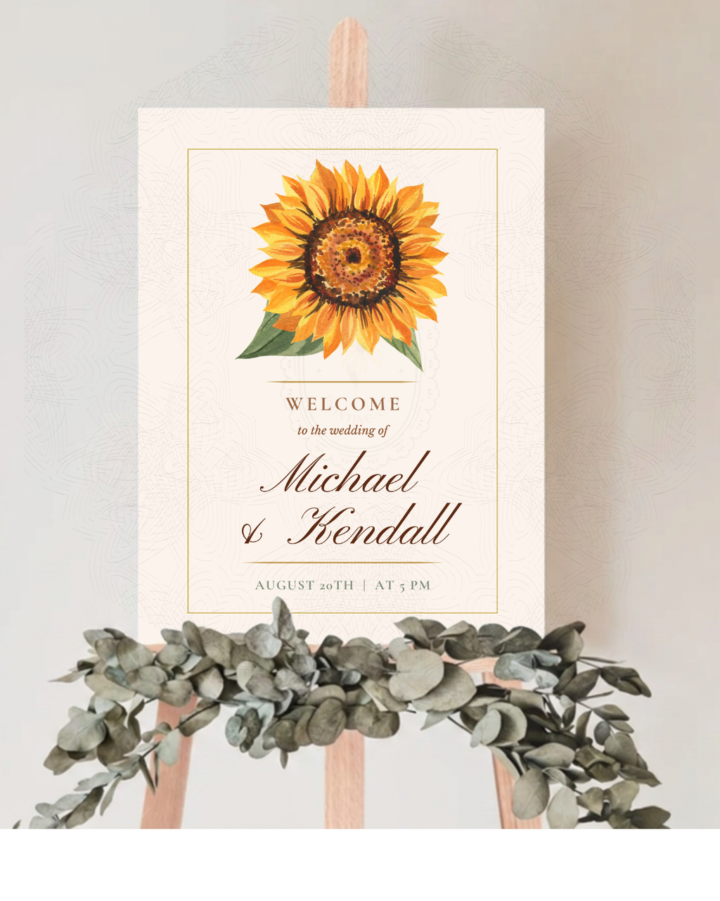 Sunflower Wedding Welcome Sign | Editable Canva Template | Instant Digital Download