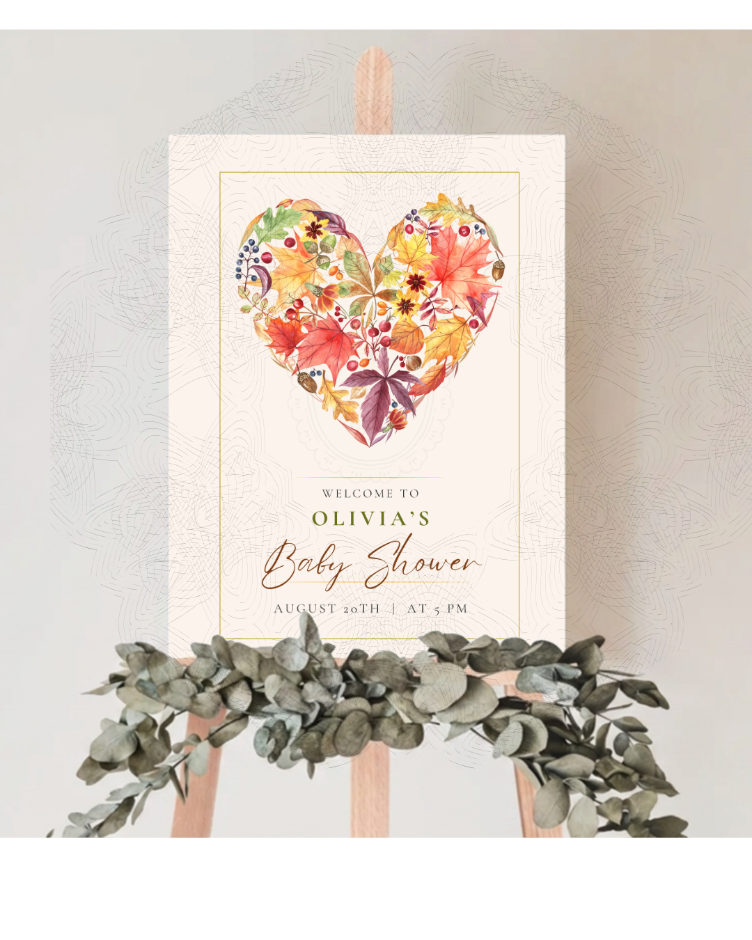 Fall Baby Shower Welcome Sign | Editable Canva Template | Instant Digital Download