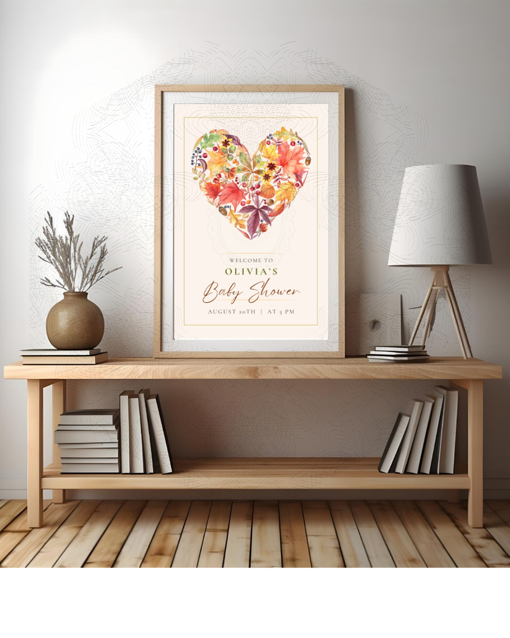 Fall Baby Shower Welcome Sign | Editable Canva Template | Instant Digital Download