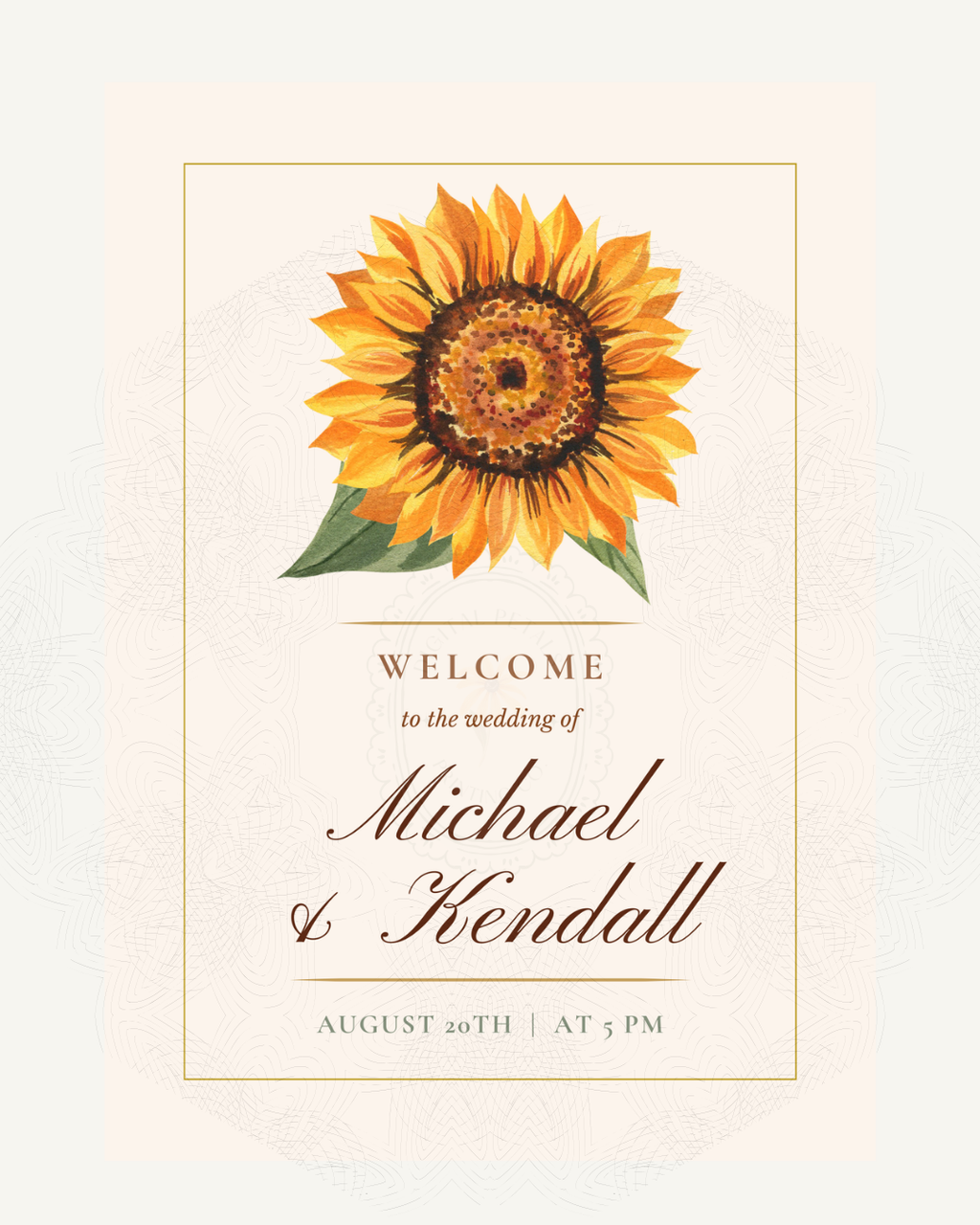 Sunflower Wedding Welcome Sign | Editable Canva Template | Instant Digital Download