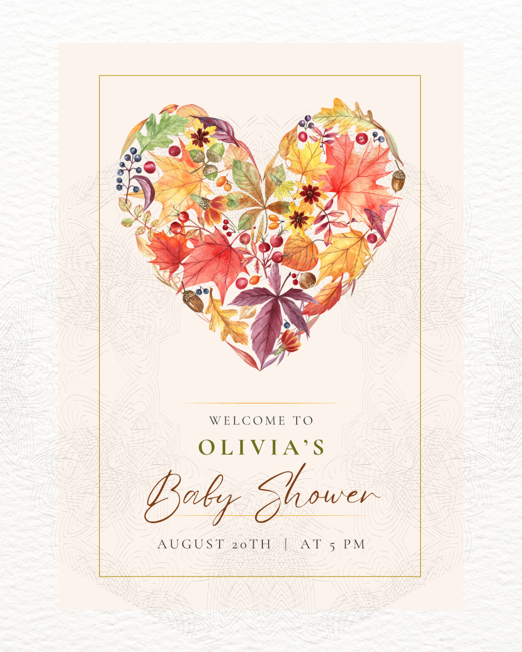 Fall Baby Shower Welcome Sign | Editable Canva Template | Instant Digital Download